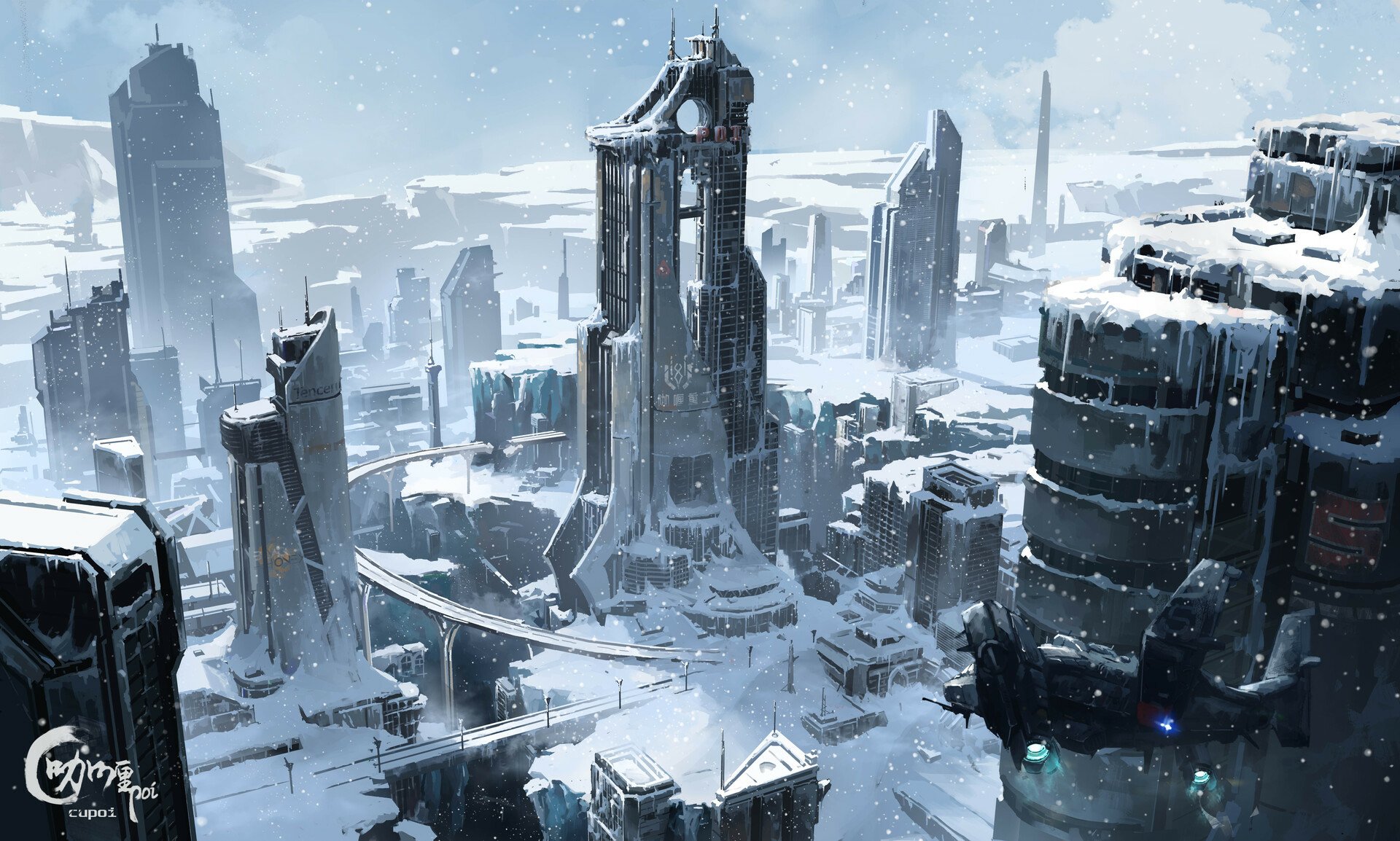 Download Sci Fi City Sci Fi City HD Wallpaper by Cupoi/吃咖喱的poi