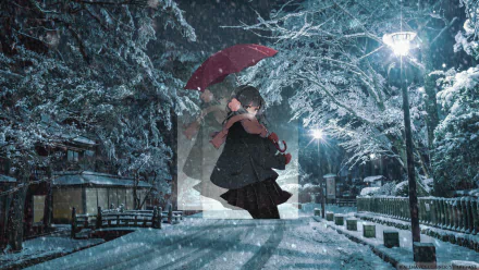 night winter picture-in-picture winter night HD Desktop Wallpaper | Background Image