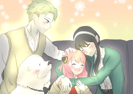 Yor Forger Anya Forger Loid Forger Bond (Spy x Family) Anime Spy x Family HD Desktop Wallpaper | Background Image