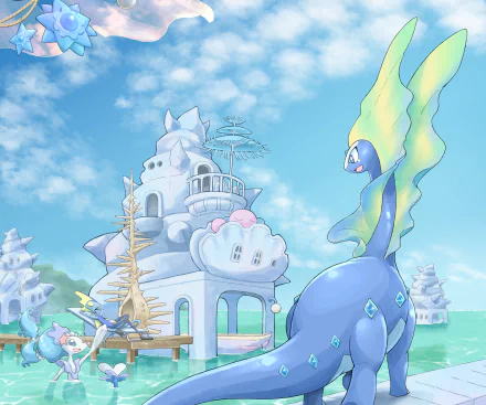 Aurorus (Pokémon) video game Pokémon: Sword and Shield HD Desktop Wallpaper | Background Image