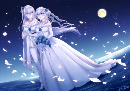 bride Fuyutsuki (Kancolle) Suzutsuki (Kancolle) Anime Kantai Collection HD Desktop Wallpaper | Background Image