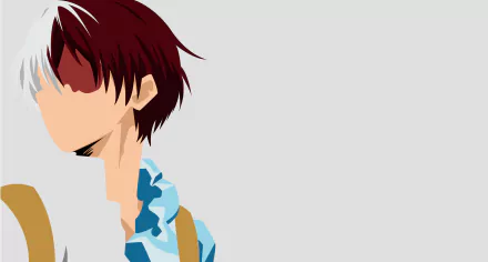 HD PC desktop wallpaper featuring Shoto Todoroki from the anime My Hero Academia with a minimalist, stylized design and neutral background.