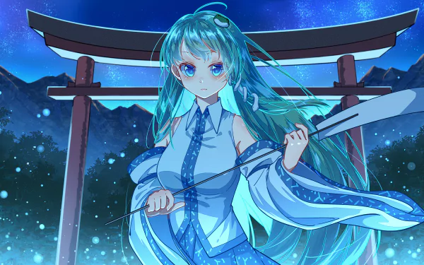 Sanae Kochiya Anime Touhou HD Desktop Wallpaper | Background Image