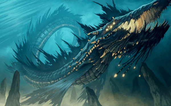 fantasy sea monster leviathan HD Desktop Wallpaper | Background Image