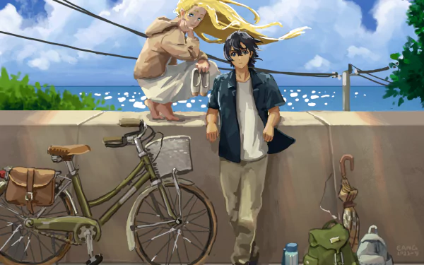 Shinpei Ajiro Ushio Kofune Anime Summer Time Rendering HD Desktop Wallpaper | Background Image