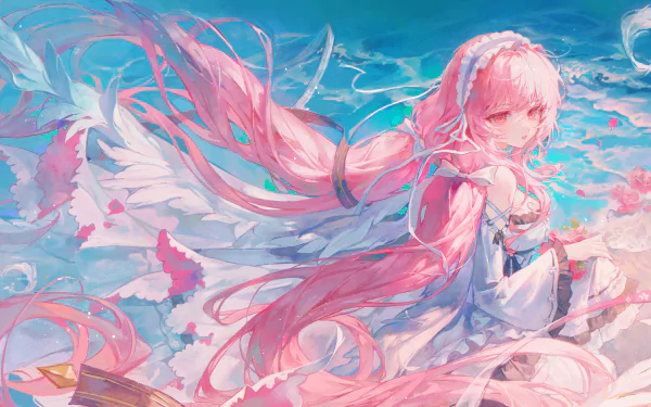 Stylish Anime wallpaper featuring a character from Azur Lane with vibrant pink hair, perfect for HD desktop backgrounds.