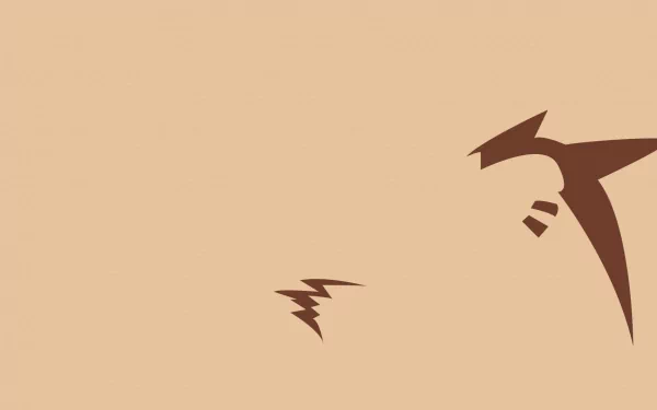 Minimalist HD PC wallpaper featuring a stylized Furret silhouette from Pokémon (Normal type) in anime-inspired design on a beige desktop background.