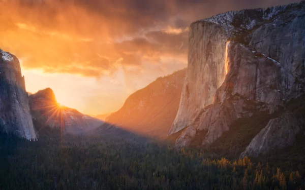 sunrise nature Yosemite National Park HD Desktop Wallpaper | Background Image