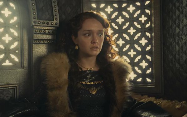 Alicent Hightower portrayed by Olivia Cooke in House of the Dragon, depicted in a captivating HD desktop wallpaper.