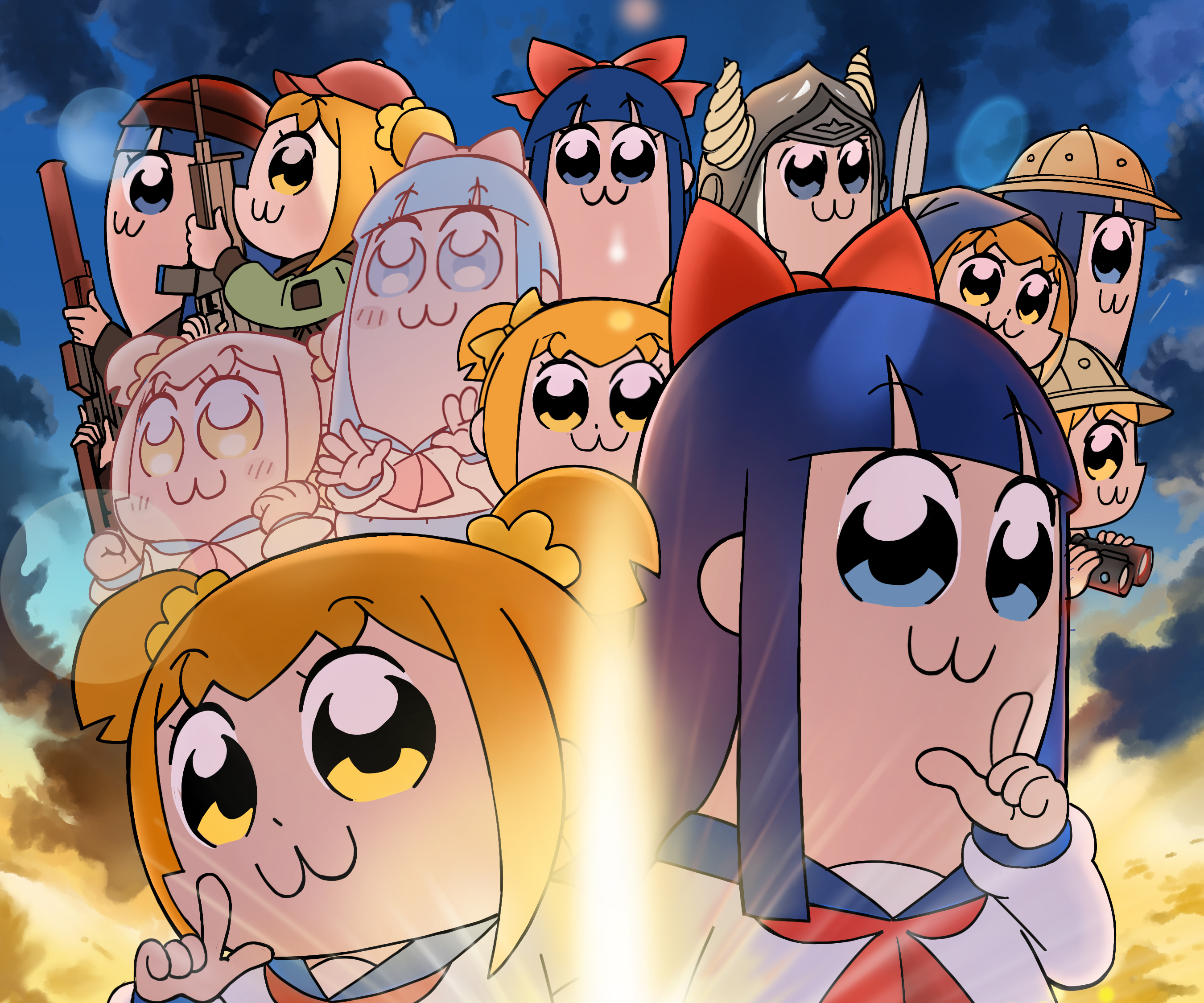 Cute Anime Girl Pipimi Pop Team Epic 4K Wallpaper iPhone HD Phone