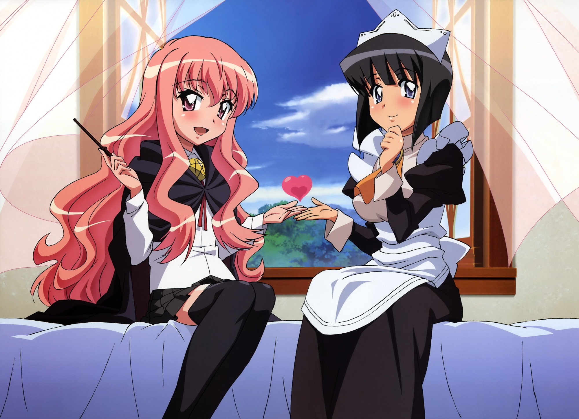 Louise and Siesta from Zero no Tsukaima, a popular anime series.