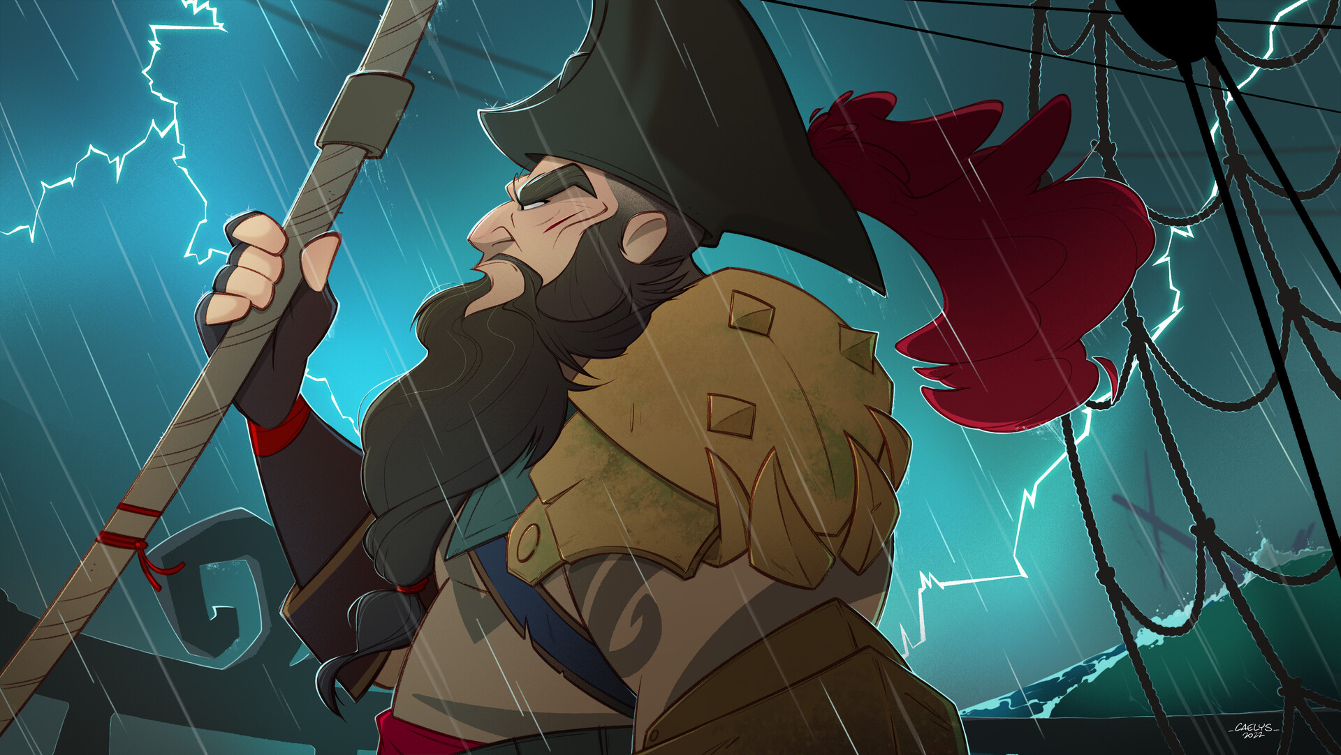 Gangplank in the Storm by Caelys