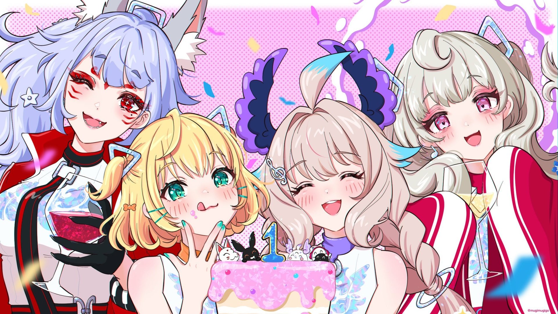 Download Nina Kosaka Millie Parfait Enna Alouette Endou Reimu Anime Virtual Youtuber HD Wallpaper