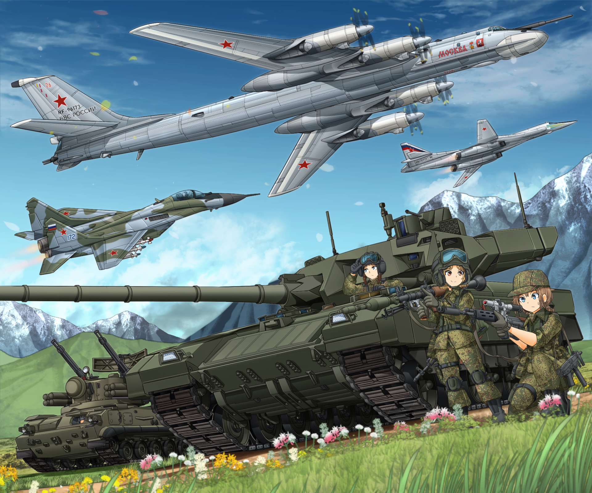 Download Tank Anime Military Military Anime HD Wallpaper by みけらん