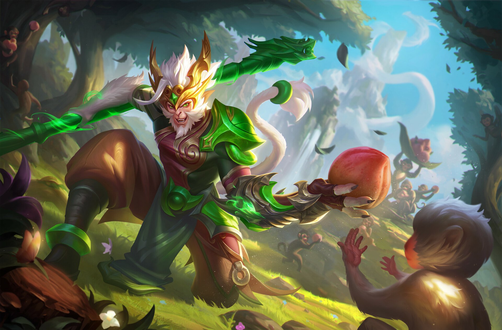 Download Wukong (League Of Legends) Video Game League Of Legends: Wild Rift Sun Wukong HD Wallpaper by kun qin