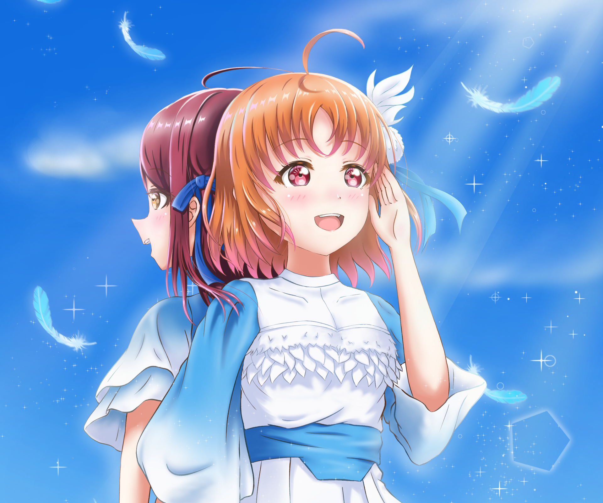 Download Chika Takami Riko Sakurauchi Anime Love Live! Sunshine!! HD Wallpaper by Dvermayo