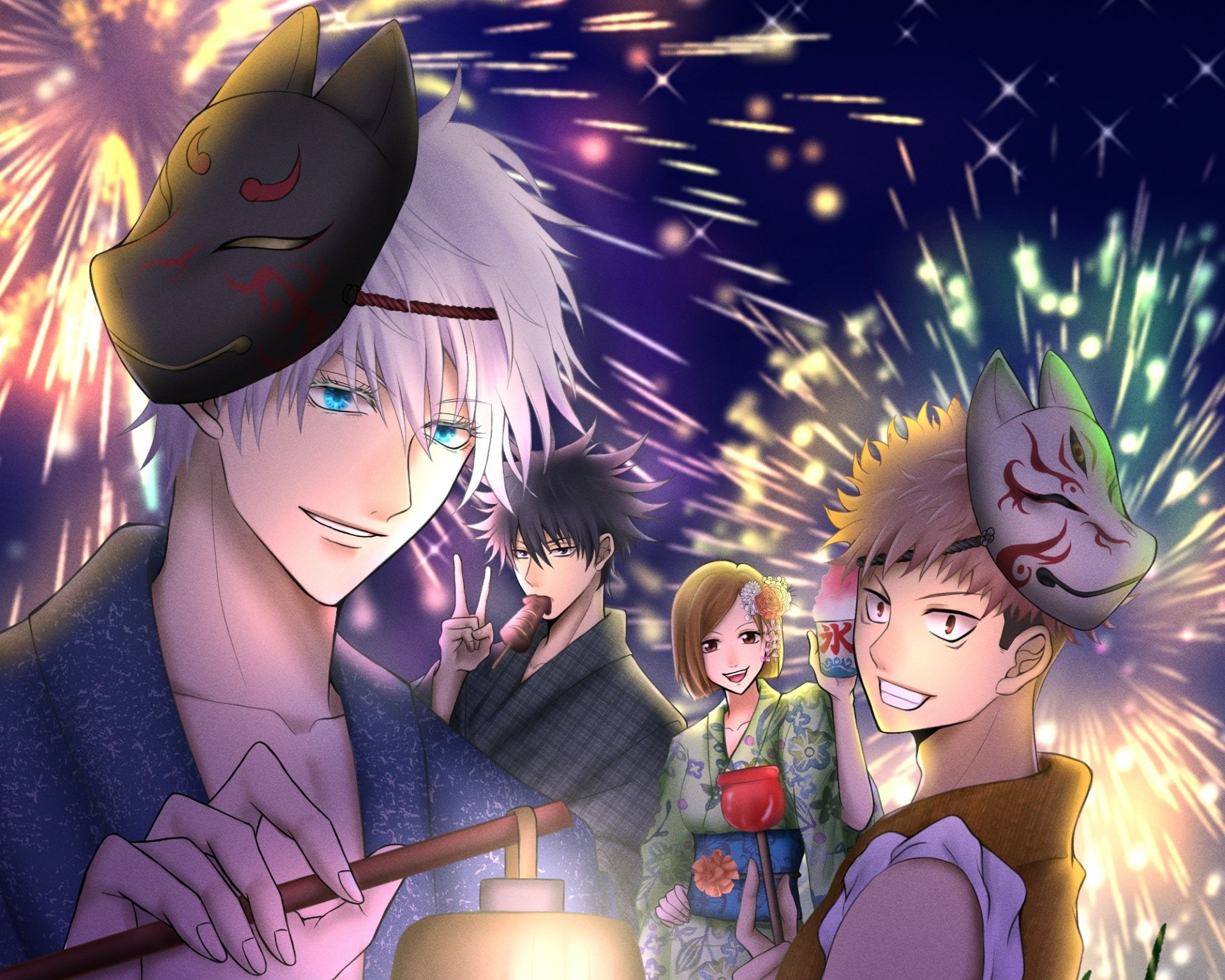 Download Yuji Itadori Nobara Kugisaki Megumi Fushiguro Satoru Gojo Anime Jujutsu Kaisen HD Wallpaper by 神威