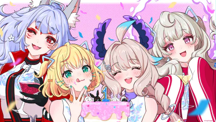 Nina Kosaka Millie Parfait Enna Alouette Endou Reimu Anime Virtual Youtuber HD Desktop Wallpaper | Background Image