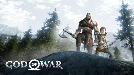 Atreus (God Of War) Kratos (God Of War) video game God of War HD Desktop Wallpaper | Background Image