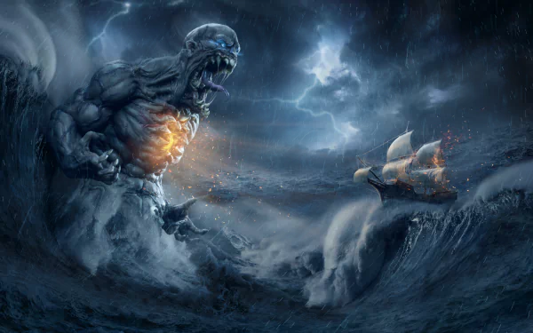  Sea Monster Free from ocean prison HD Wallpaper