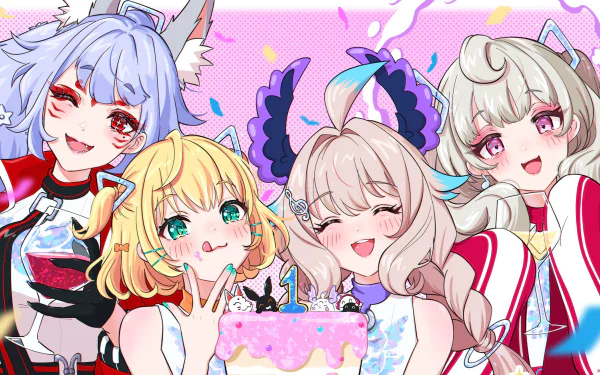 Nina Kosaka Millie Parfait Enna Alouette Endou Reimu Anime Virtual Youtuber HD Desktop Wallpaper | Background Image