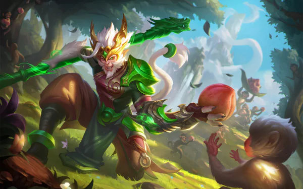 Wukong (League Of Legends) video game League of Legends: Wild Rift Sun Wukong HD Desktop Wallpaper | Background Image