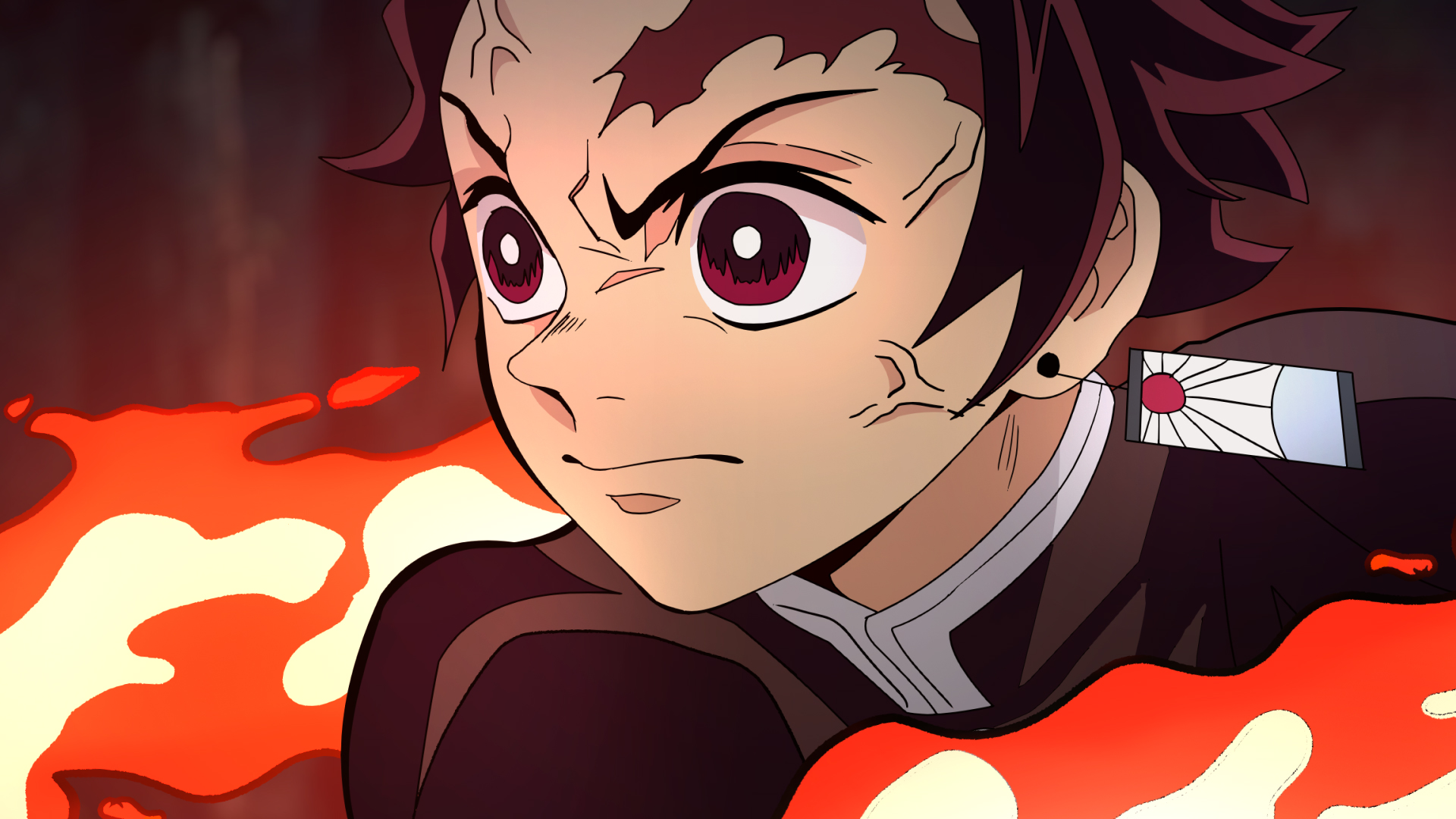 Tanjiro fan-art, anime, demon slayer, kimetsu no yaiba, HD phone