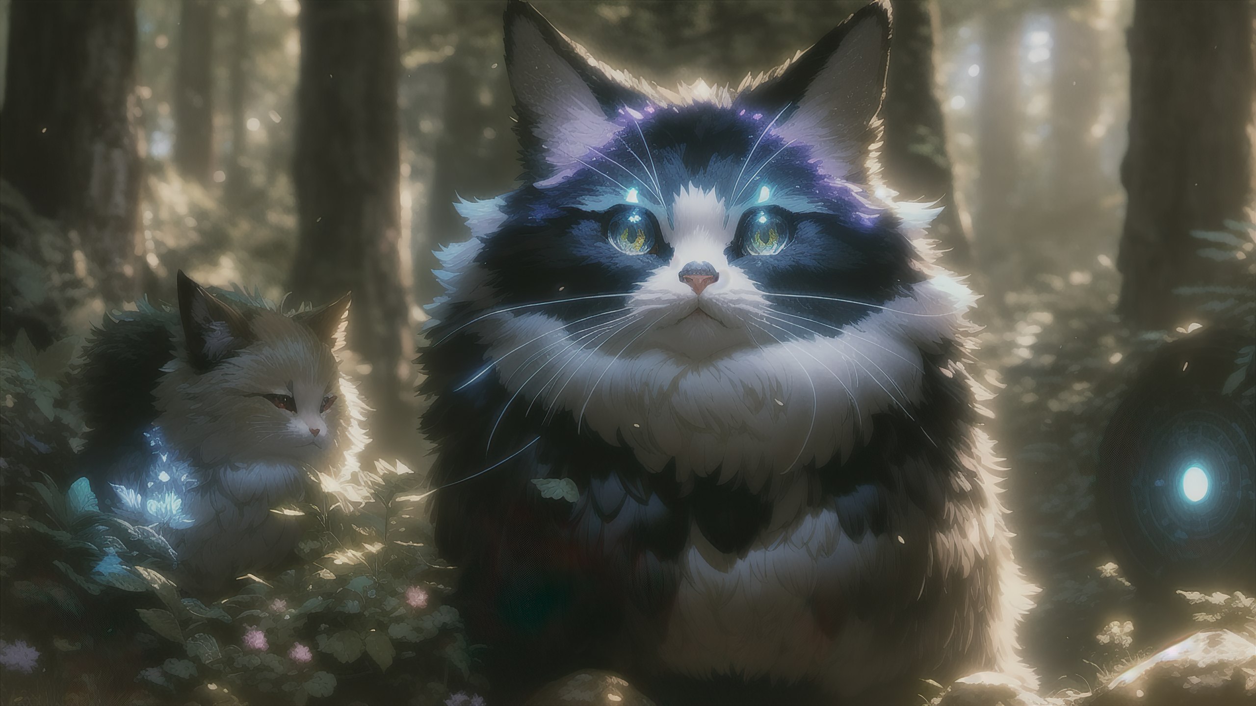 Cats in a magical forest by Bullseye