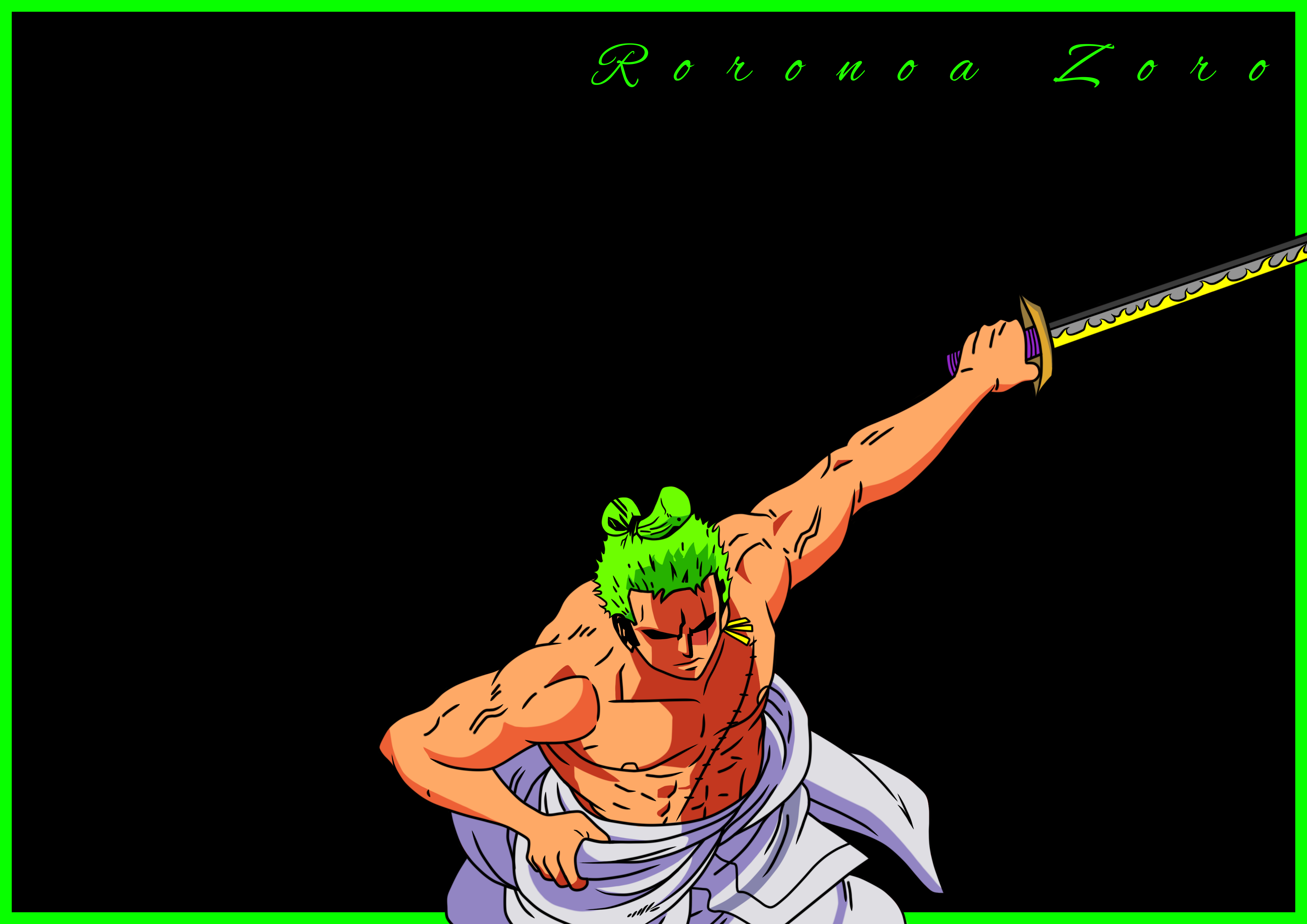 Zoro In Epic Manga Style Wallpaper by patrika