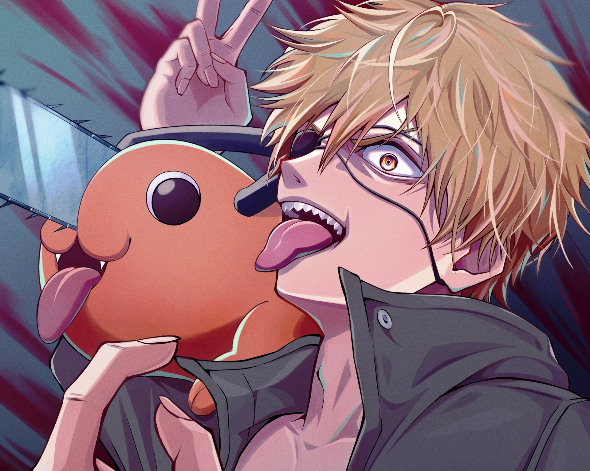 Download Denji (Chainsaw Man) Pochita (Chainsaw Man) Anime Chainsaw Man HD Wallpaper by IBI