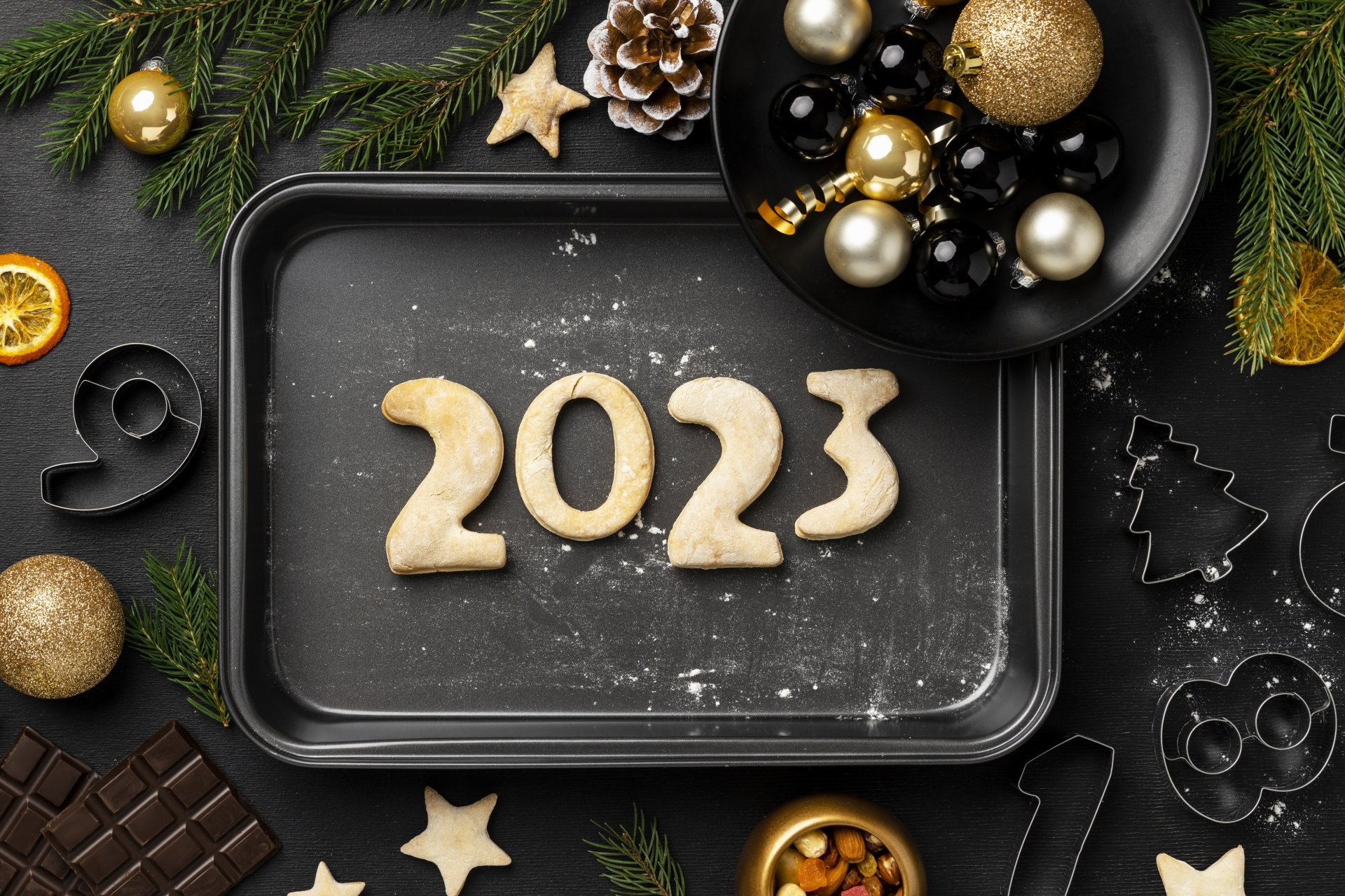 Download Cookie Holiday New Year 2023 4k Ultra HD Wallpaper