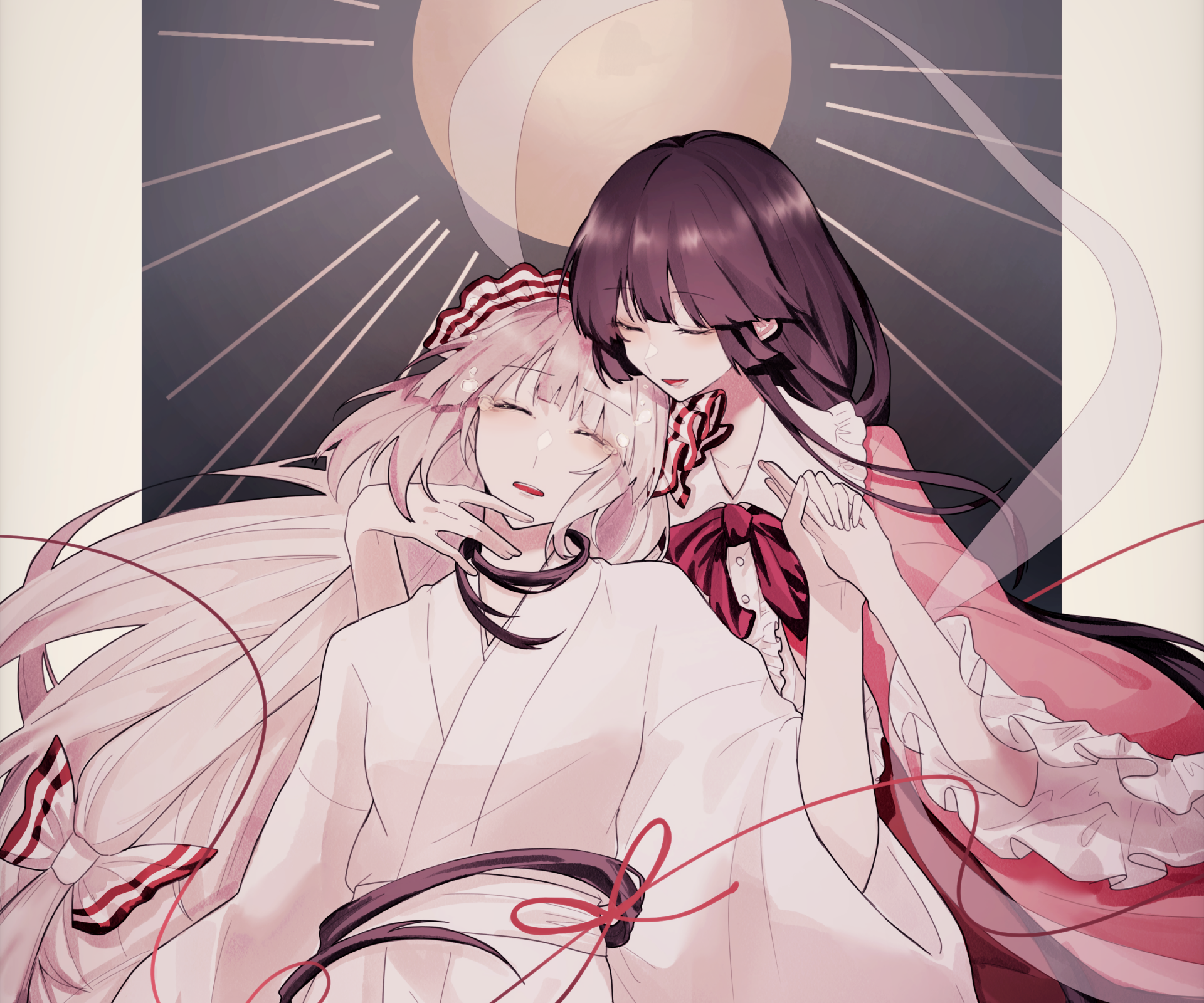 Download Kaguya Houraisan Fujiwara No Mokou Anime Touhou HD Wallpaper by Somei ooo