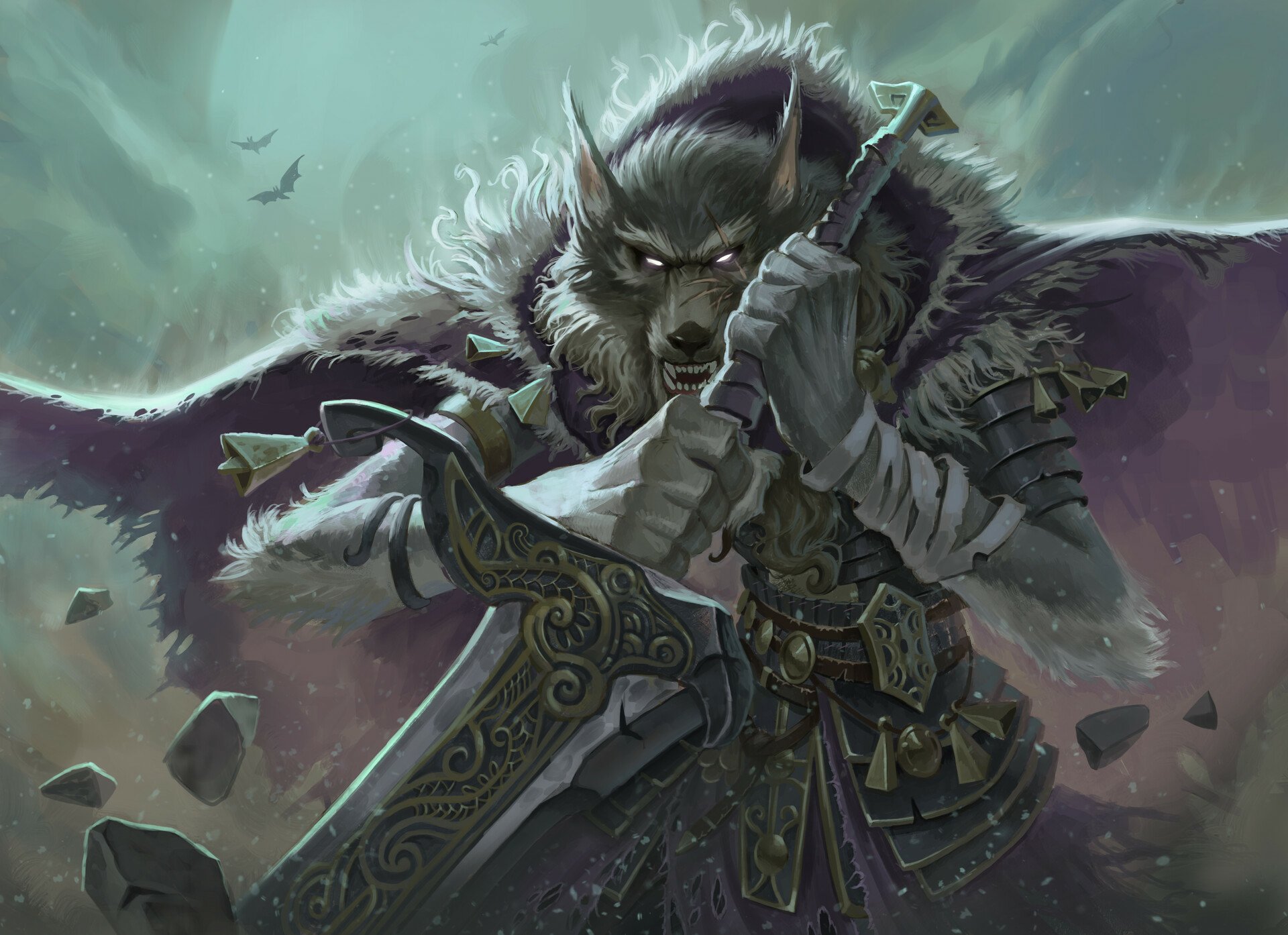 Download Fantasy Warrior Fantasy Warrior Werewolf HD Wallpaper by Aleksa Stajsic