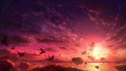 Anime sunset anime sunset HD Desktop Wallpaper | Background Image