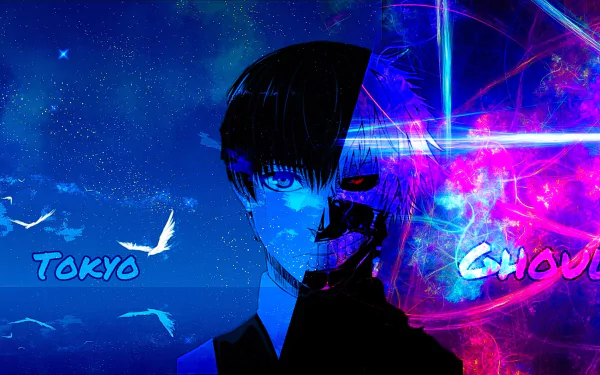 Dark and captivating Tokyo Ghoul anime inspired HD wallpaper for desktop background.