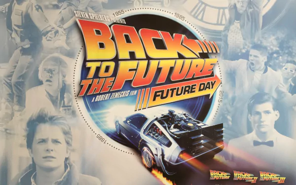 Vibrant HD desktop wallpaper featuring Back To The Future movie theme, showcasing a nostalgic and iconic design.