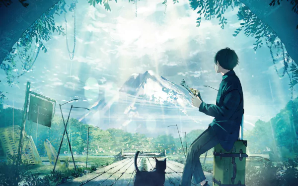 anime landscape fantasy HD Desktop Wallpaper | Background Image