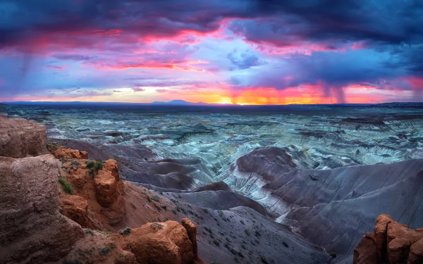 A serene desert landscape captured in high definition, perfect for a desktop wallpaper.