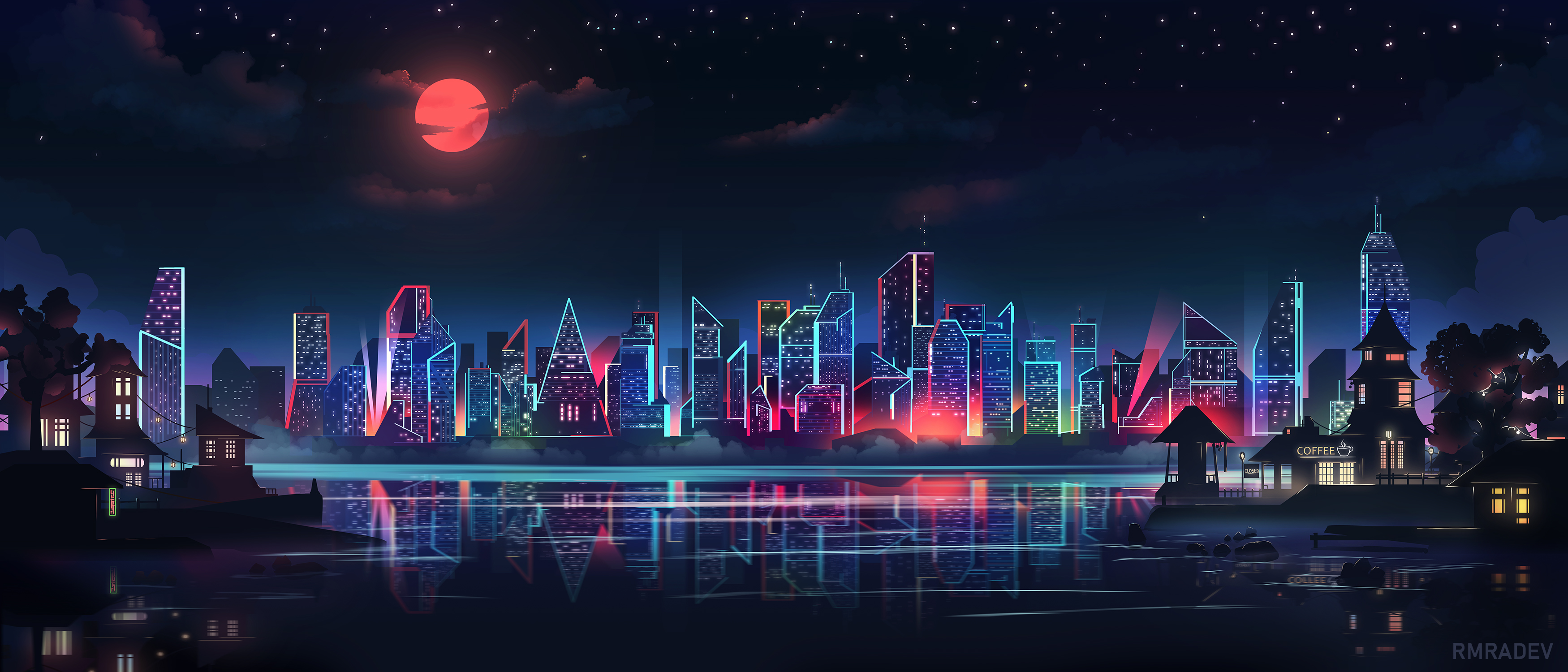 City View Night Stars Illustration, HD Artist, 4k Wallpapers, Images,  Backgrounds, Photos and Pictures