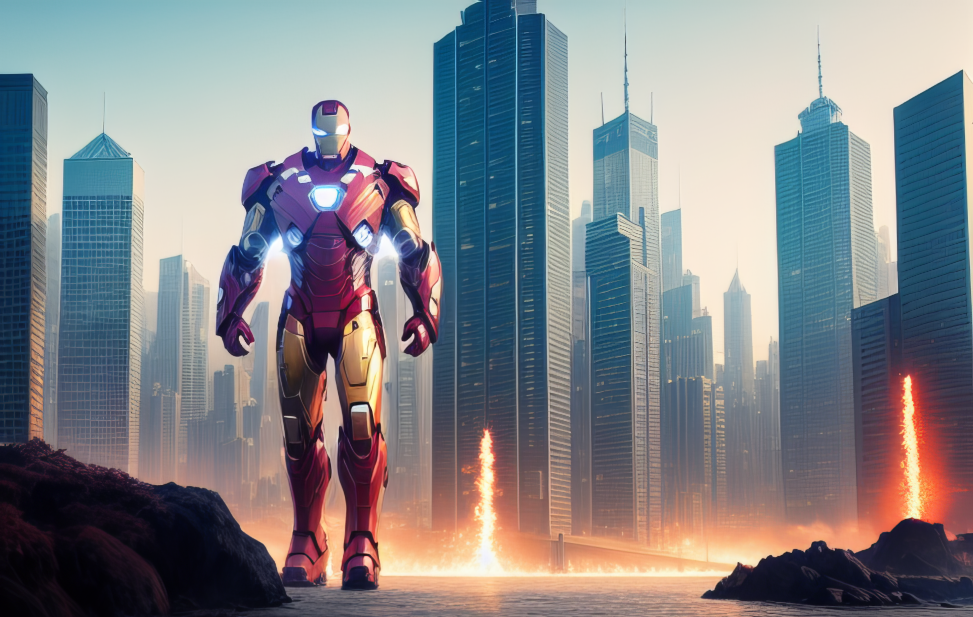 Download AI Art Comic Iron Man HD Wallpaper by vicky20188