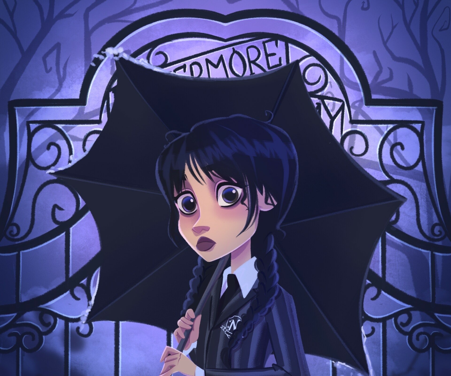 Download Wednesday Addams TV Show Wednesday HD Wallpaper by Kate Ivanova