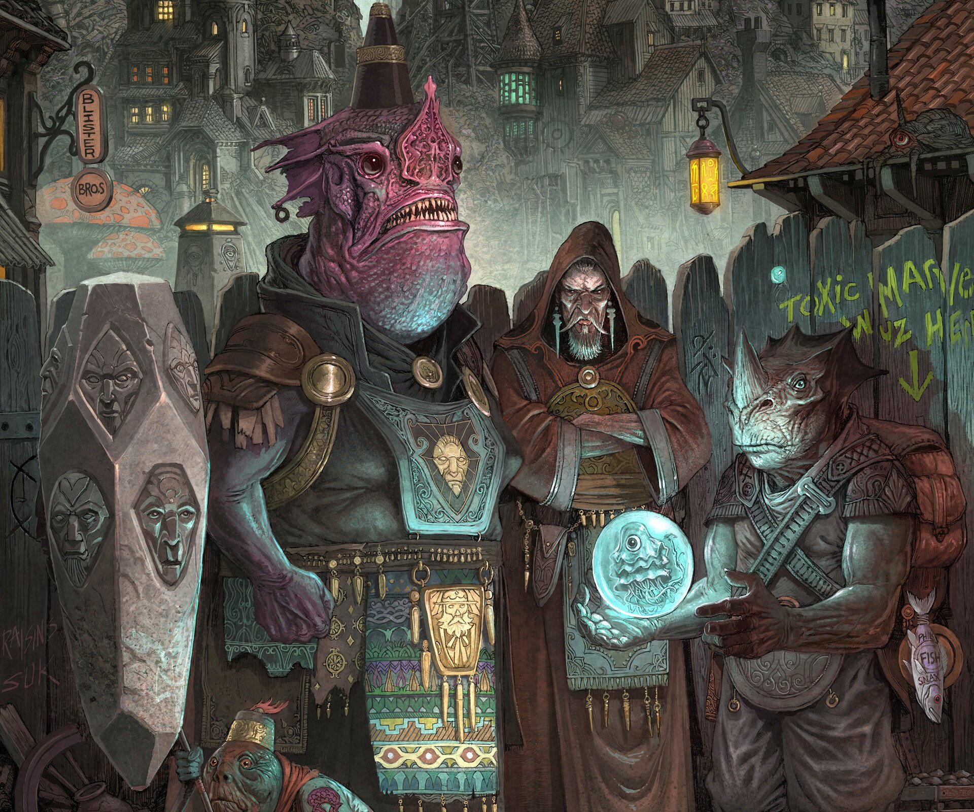 Download Fantasy People Mystical Creature Fantasy City HD Wallpaper by Sean Andrew Murray