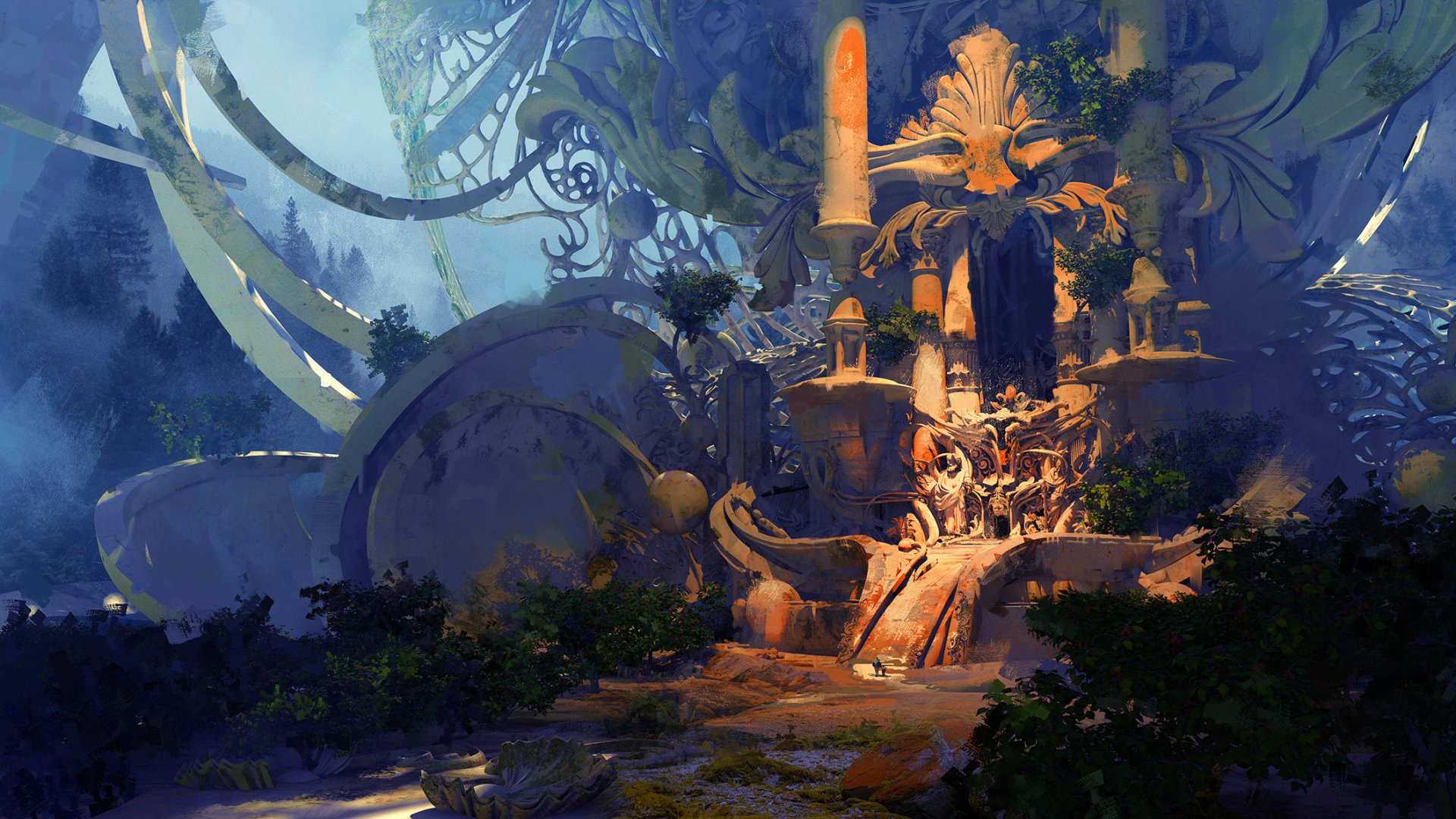 Download Fantasy Temple HD Wallpaper by Sebastian Luca