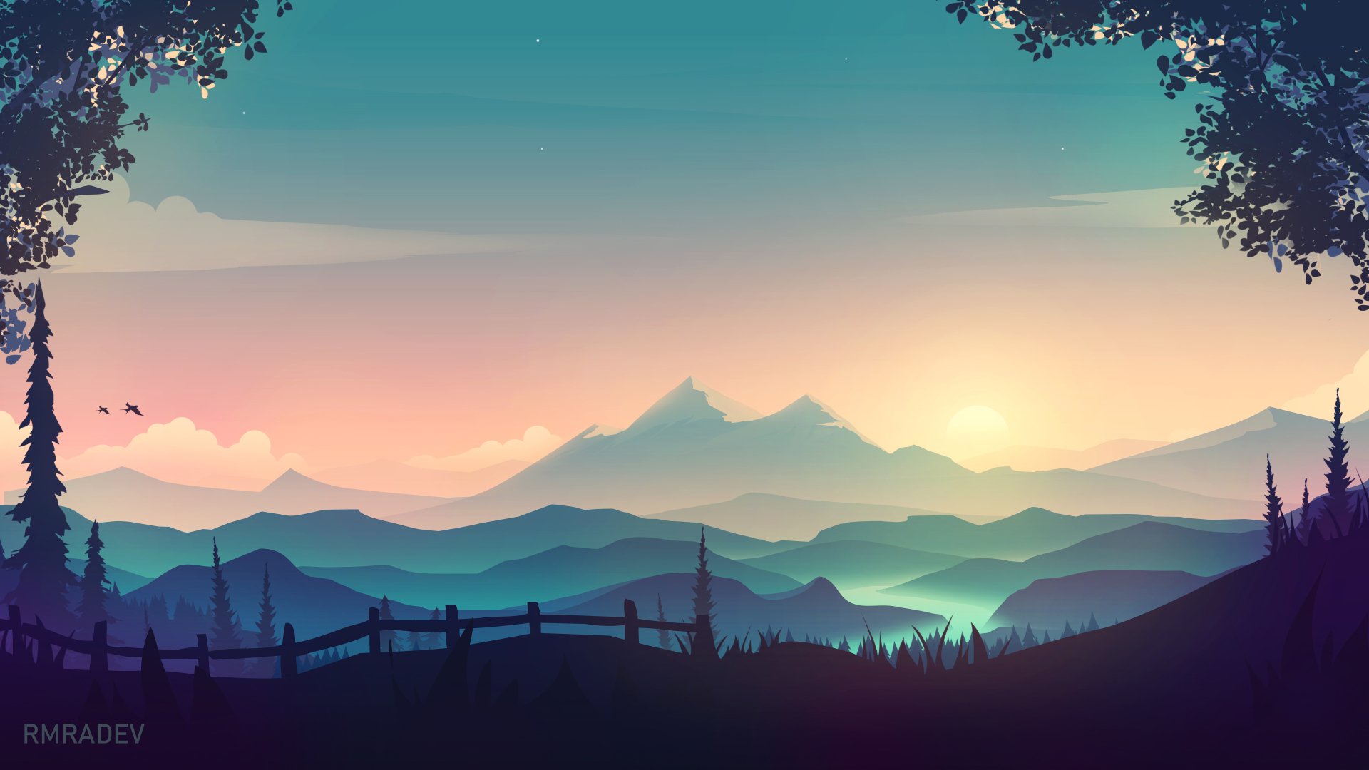 Download Sunset Artistic Landscape 4k Ultra HD Wallpaper by rmradev