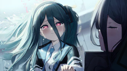 Tendou Alice from Blue Archive depicted in a detailed 4K Ultra HD video game wallpaper with soft lighting and emotional expression.