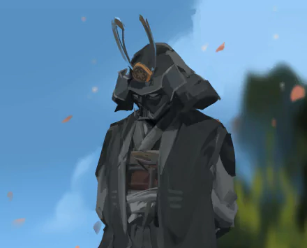 HD PC desktop wallpaper/background: stylized Darth Vader (Star Wars) in sci‑fi armor and cloak standing against a bright blue sky with drifting petals.