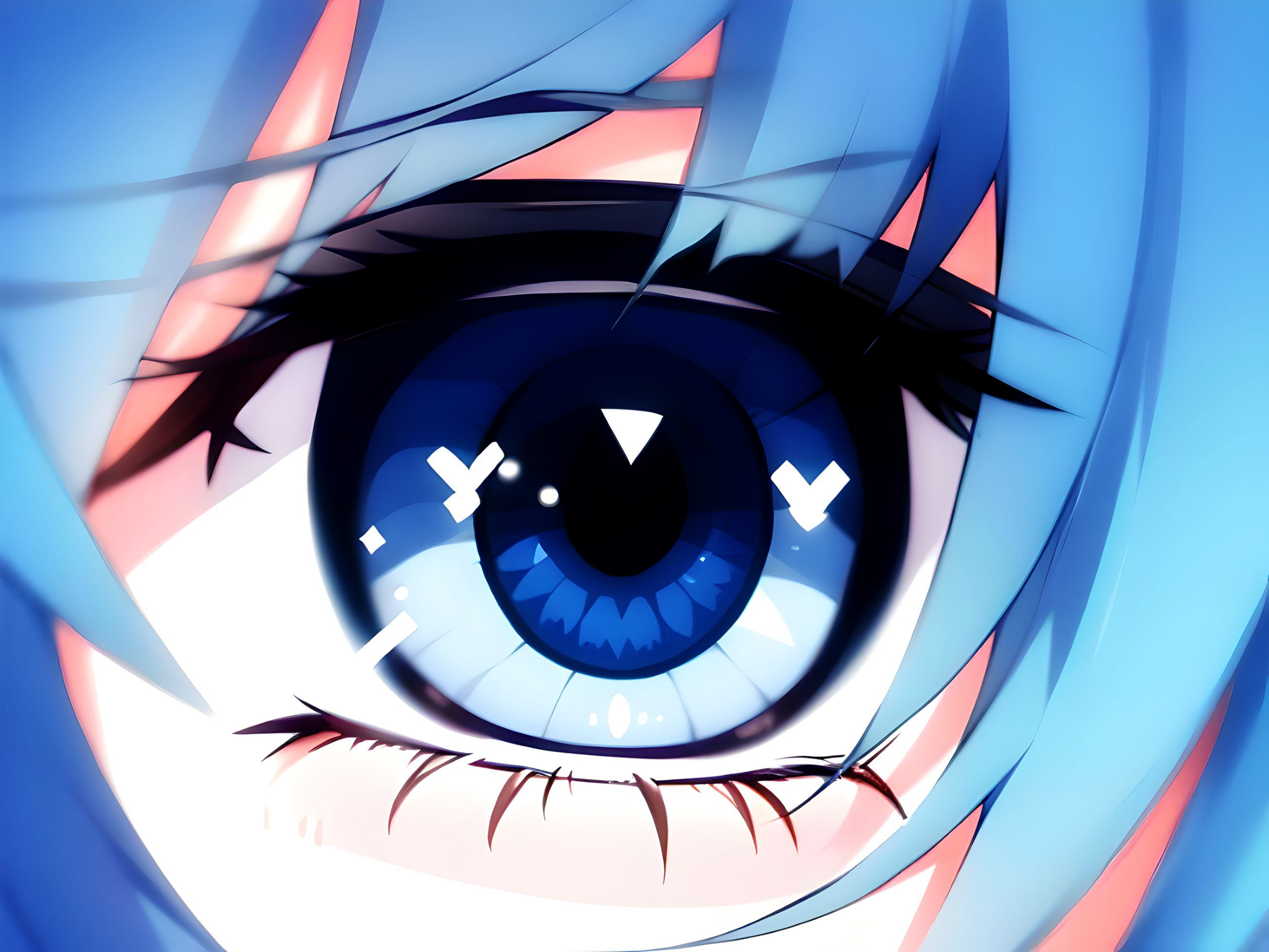 'Anime girl close up eyes colorful comic' Sticker | Spreadshirt