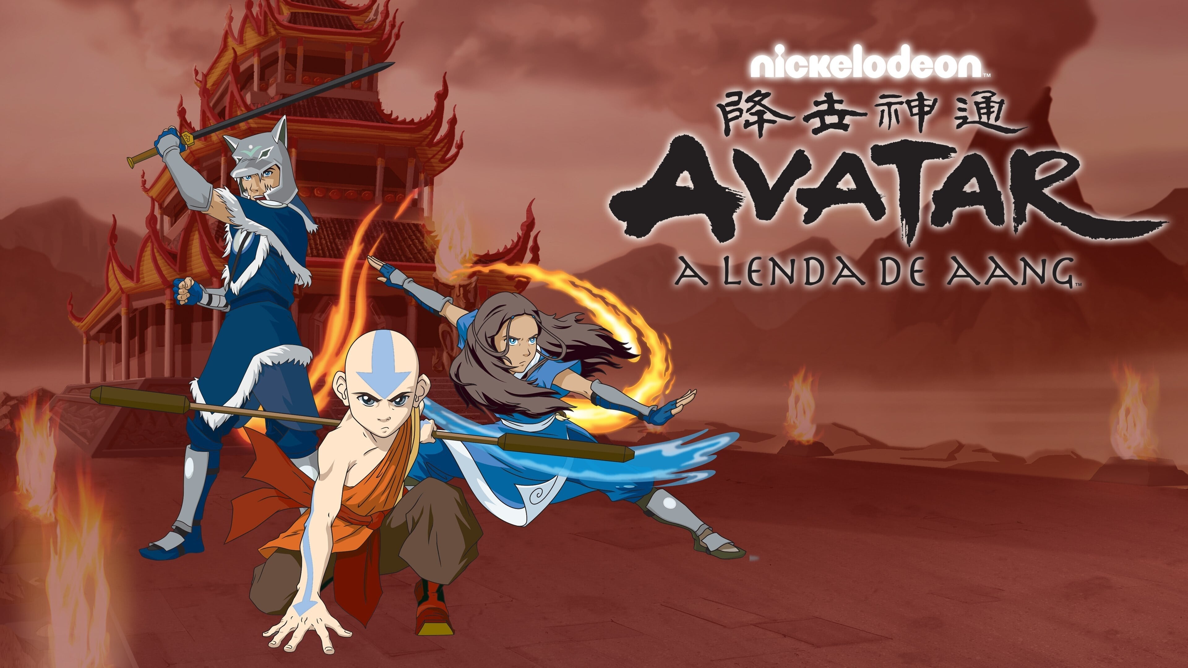 A captivating HD desktop wallpaper featuring characters from Anime series, Avatar: The Last Airbender.