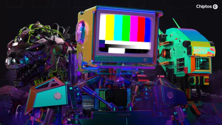  Chiptos X CRT Zilla Droid Heads NFT Wallpaper