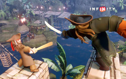 video game Disney Infinity Jack Sparrow Davy Jones HD Desktop Wallpaper | Background Image
